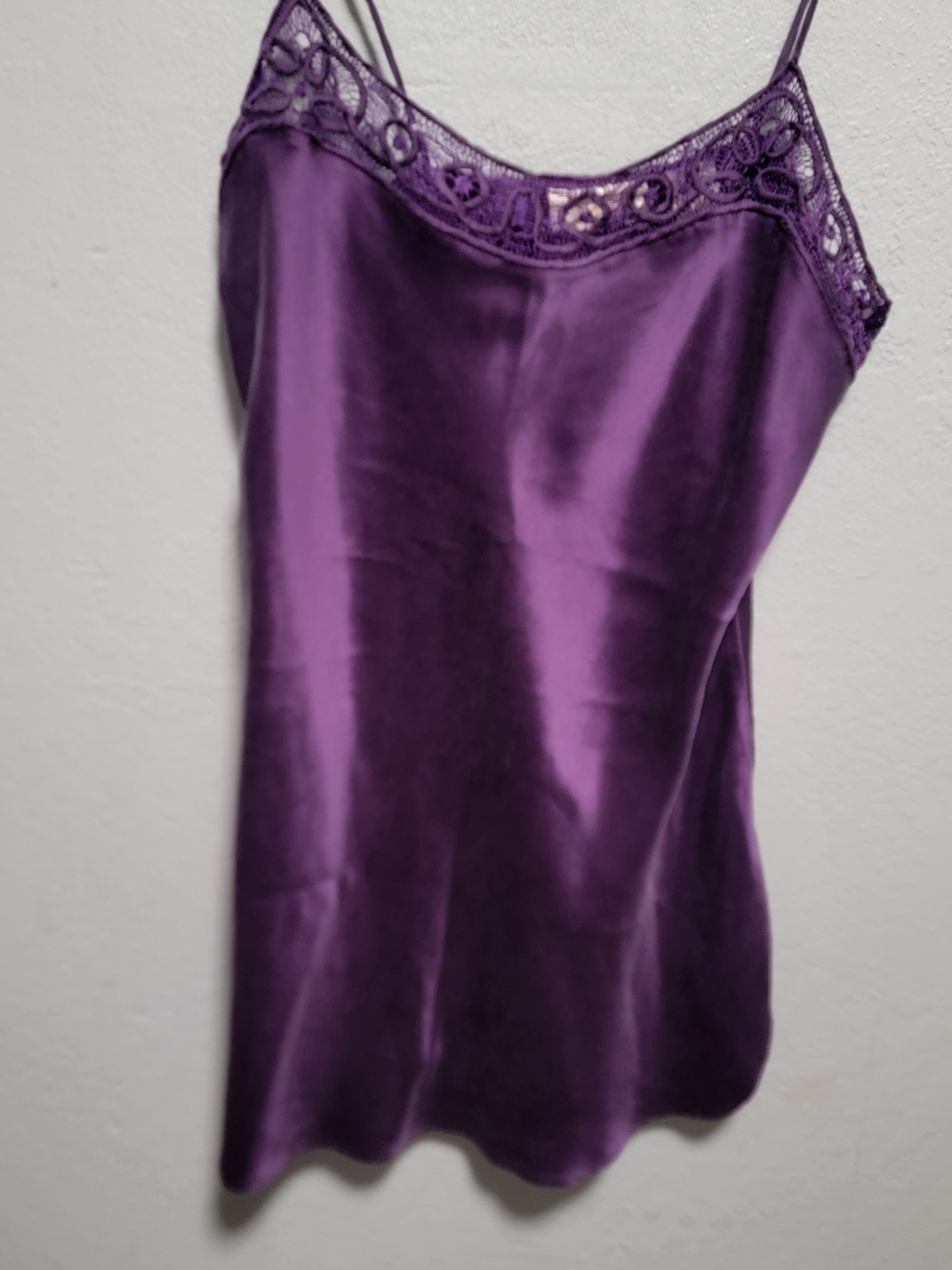 Victoria's Secret Purple Satin Lace-Trim Chemise